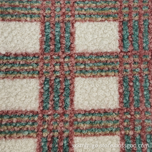 Check Single Side Faux Fur Teddy Fleece Fabric